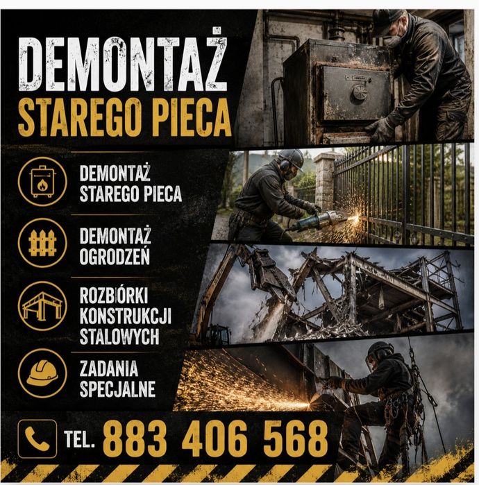 Usuwanie demontaż rozbiórki ogrodzenia ploty piec konstrukcja metalowa  stalowe altanki garaż Wywóz złom zlomu gruzu sprzatanie działek itd