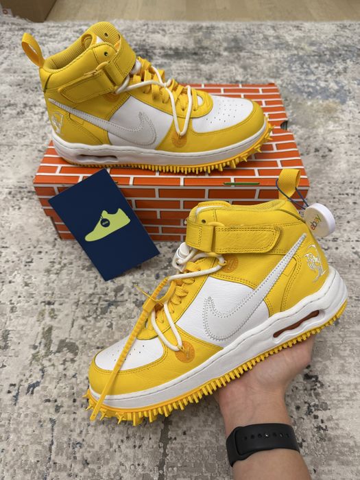 Nike Off white Air Force 1 Mid Varsity Maize  + легитчек eBay 45.5