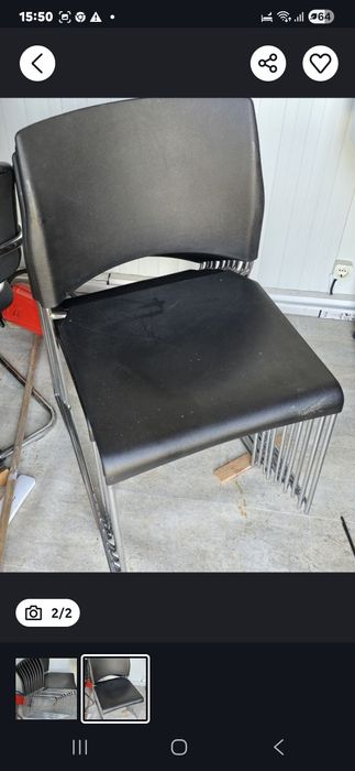 Cadeira pernas metal e base em plástico