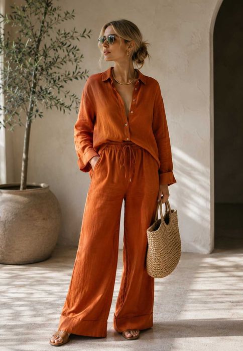 dutti cucinelli twinset костюм лен S-M