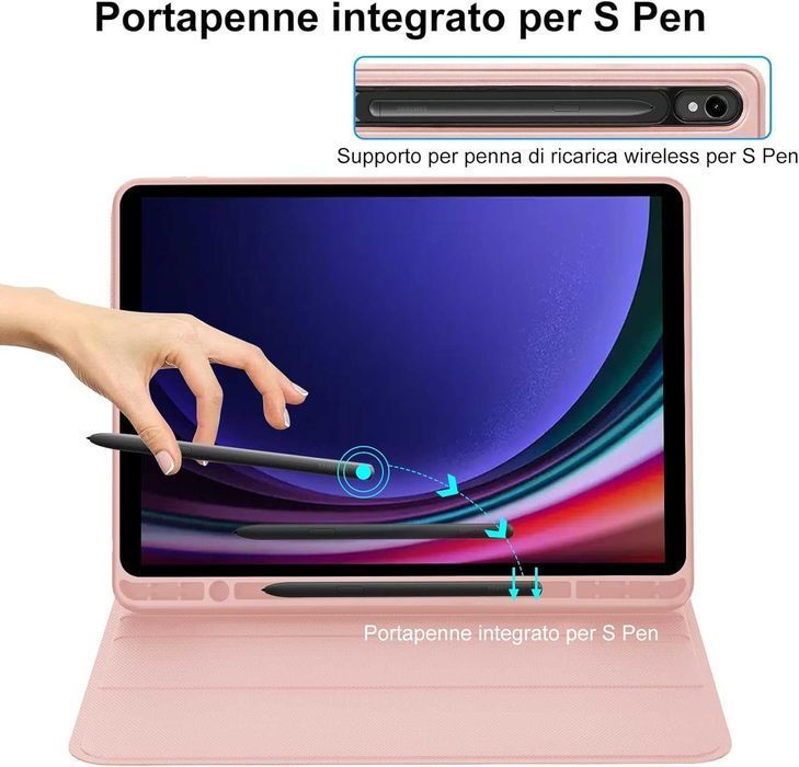 JADEMALL etui klawiatura bluetooth Samsung Galaxy Tab S9 11" S9 FE róż