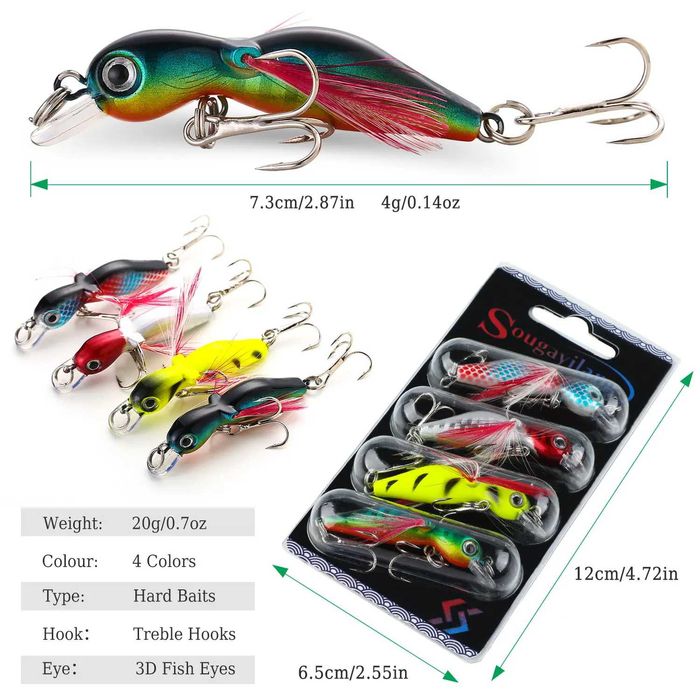 Набор воблеров Sougayilang. Приманка на щуку, окуня, судака.  Воблер