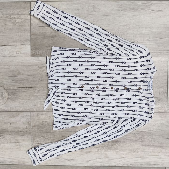 Biała koszula damska na długi rękaw ze wzorem, Reserved, 36 / S