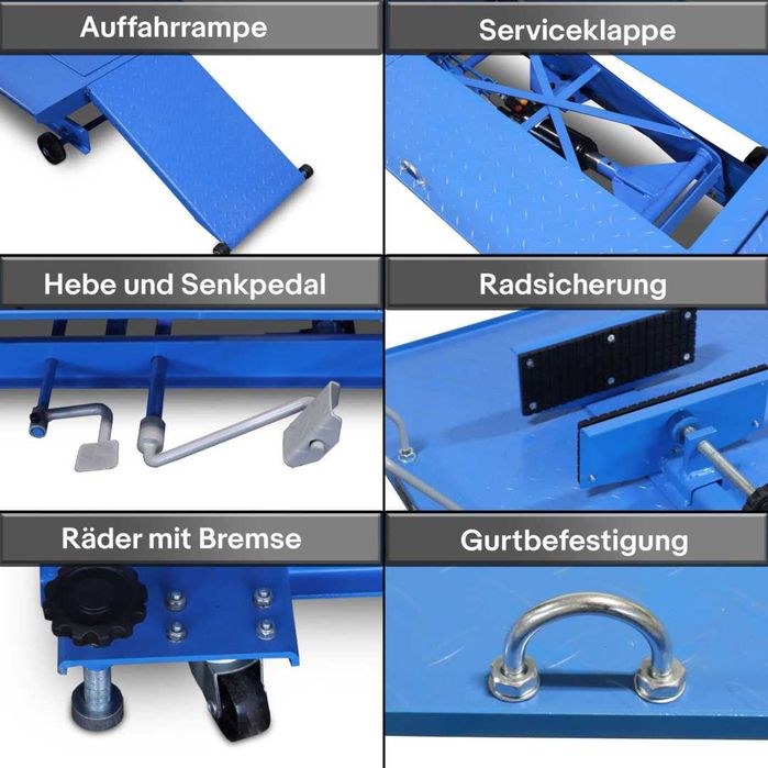 Podnośnik Motocyklowy hydrauliczny Mobilny na Motor do 460 KG