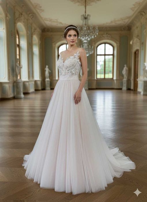 Nowa Suknia Ślubna M 38 princessa balowa różowa tania outlet z salonu