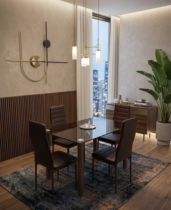Mesa de vidro + 4 cadeiras, envio grátis