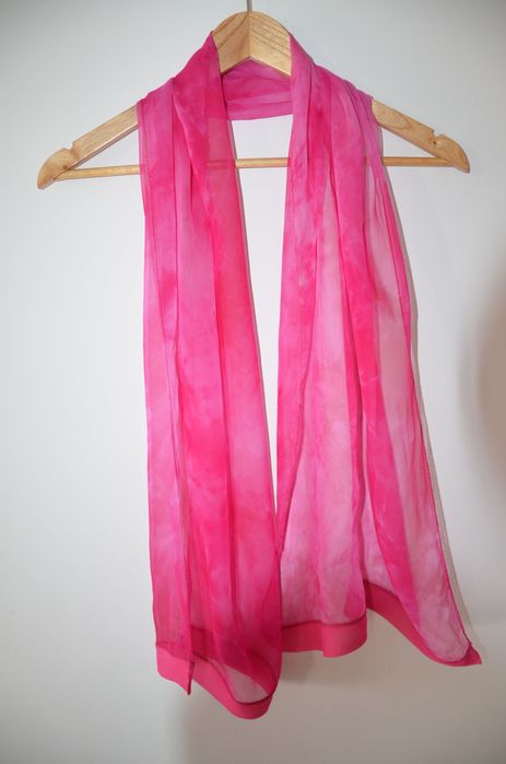 Jaeger chusta szal 100% silk jedwab róż