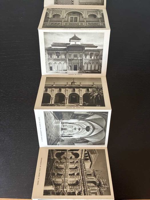 Folheto Desdobrável Antigo (Leporello) 14 Vistas - Real Alcázar de Sevilla (Espanha)