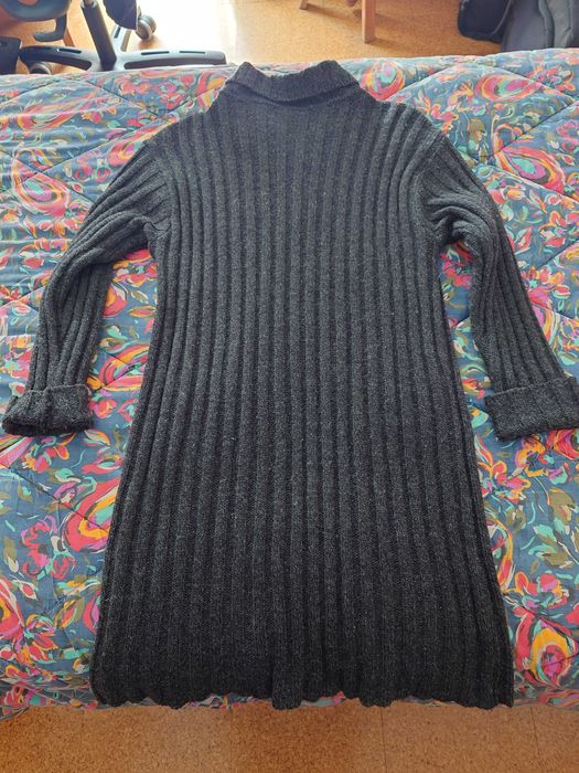 Casaco comprido de malha para senhora