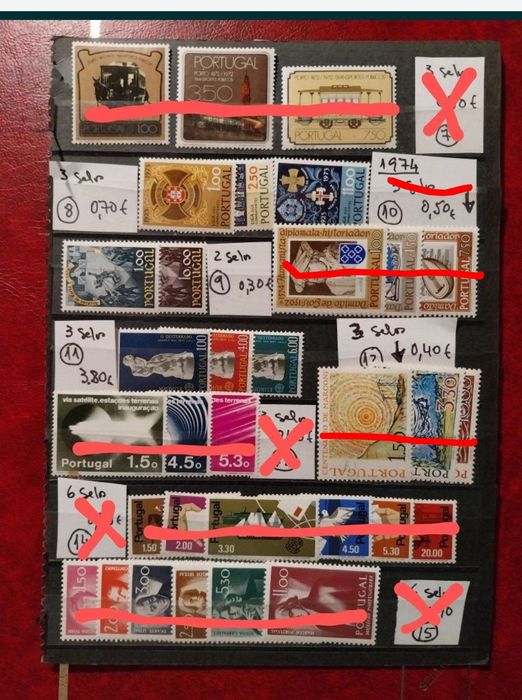 Selos Novos de Portugal -Colecções completas -1973 a 1979