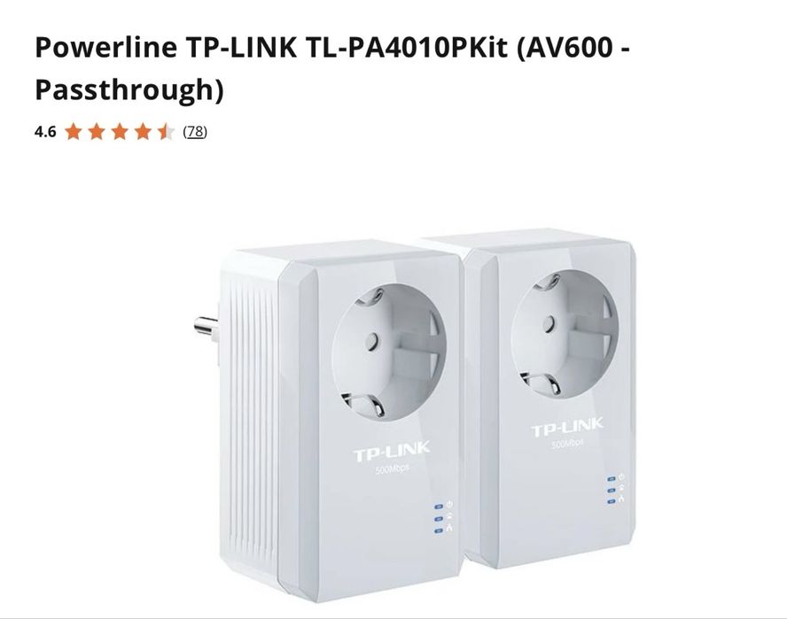 Powerline TP-Link AV600 TL-PA4010P KIT (Com Tomada Integrada)
