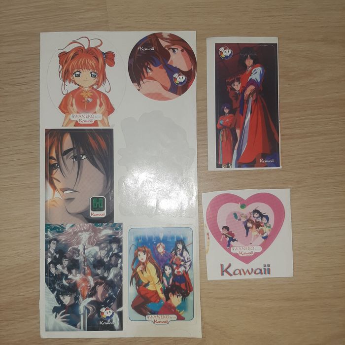 Stare naklejki anime z gazetki Kawaii