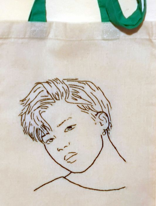 K-pop, BTS, Jimin, Torba bawełniana na zakupy, haftowana