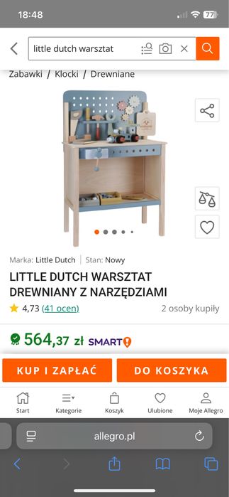 Drewniany warsztat  Little Dutch/ stół majsterkowicza dla dzieci