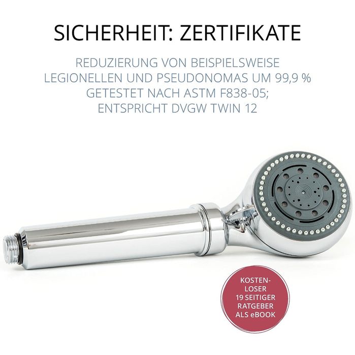 Filtro Legionella cabeça de chuveiro cromo de segurança Tecnologia méd