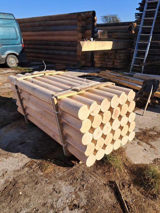 Palisada dębowa z frezem, kołek, bal, balik