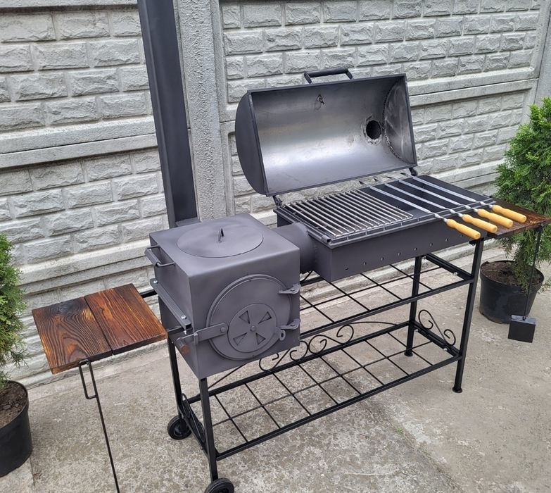 3/5мм! БАГАТОФУНКЦІОНАЛЬНИЙ! Мангал Коптильня з Пічкою під/под Казан