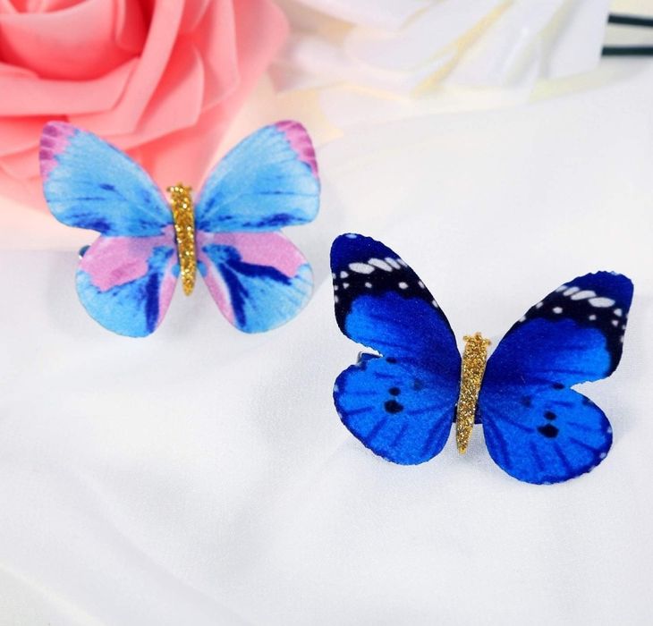 18 sztuk brokatowych spinek do włosów z motylami
