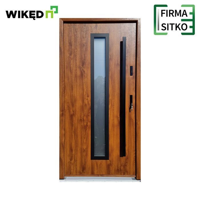 Drzwi Zewnętrzne WIKĘD Optimum Termo 76mm wzór 12 z montażem