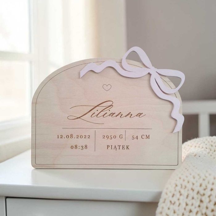 Personalizowana metryczka z drewna