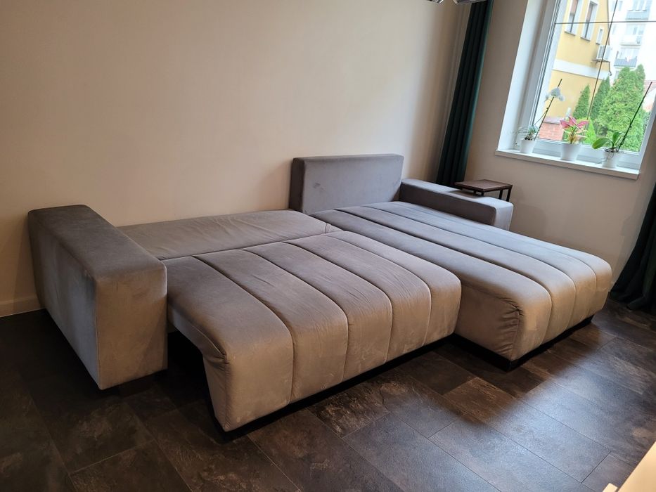 Narożnik velvet jasnoszary