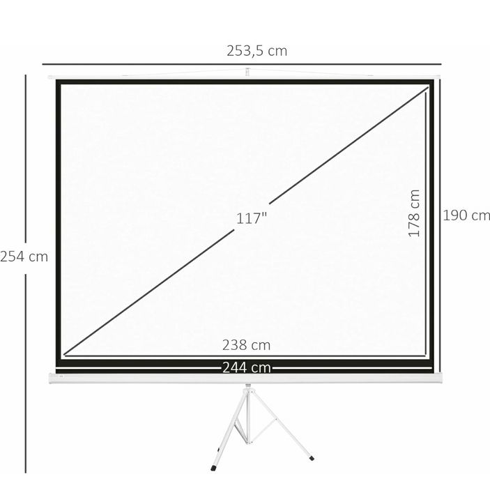 REBAIXA!!!Tela de tripé profissional 244x183cm (L x A)