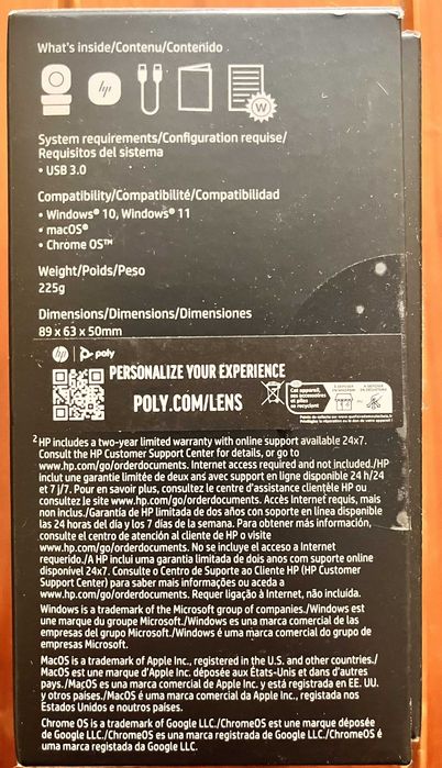 HP 960 4K Webcam Streaming HDR, NOVA, Nunca Usada
