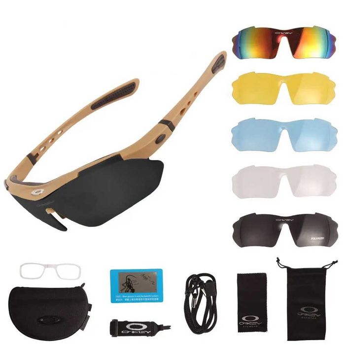 Защитные очки тактические армейские с поляризацией Oakley 5 линз.дроп