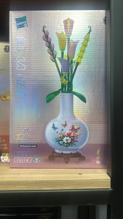 Zestaw klocki kwiaty w wazonie dla dzieci