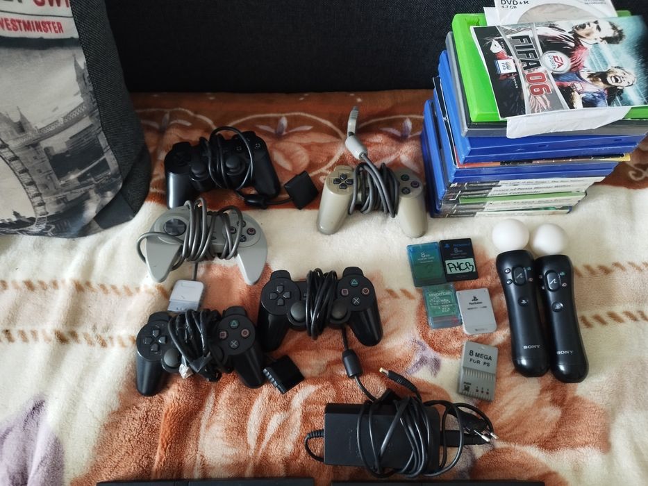 2x Ps 2 slim x2 (Modchip + fmcb), Gry, akcesoria