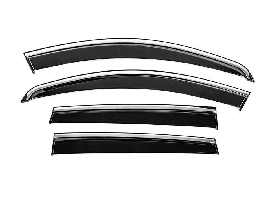 Dacia Duster 2008-2018 рр. Вітровики з хромом Niken Luxury (4 шт)