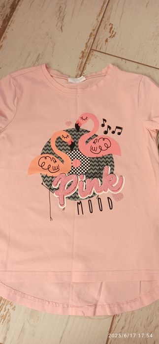 T-shirt różowy Coccodrillo 122 dziewczynka bdb