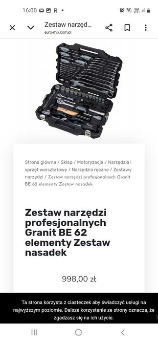 Zestaw kluczy nasadowych Granit 62 el.