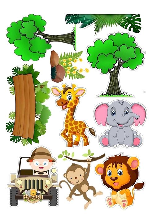 Wydruki na jadalnym papierze cukrowym A4 kotki SAFARI – na tort