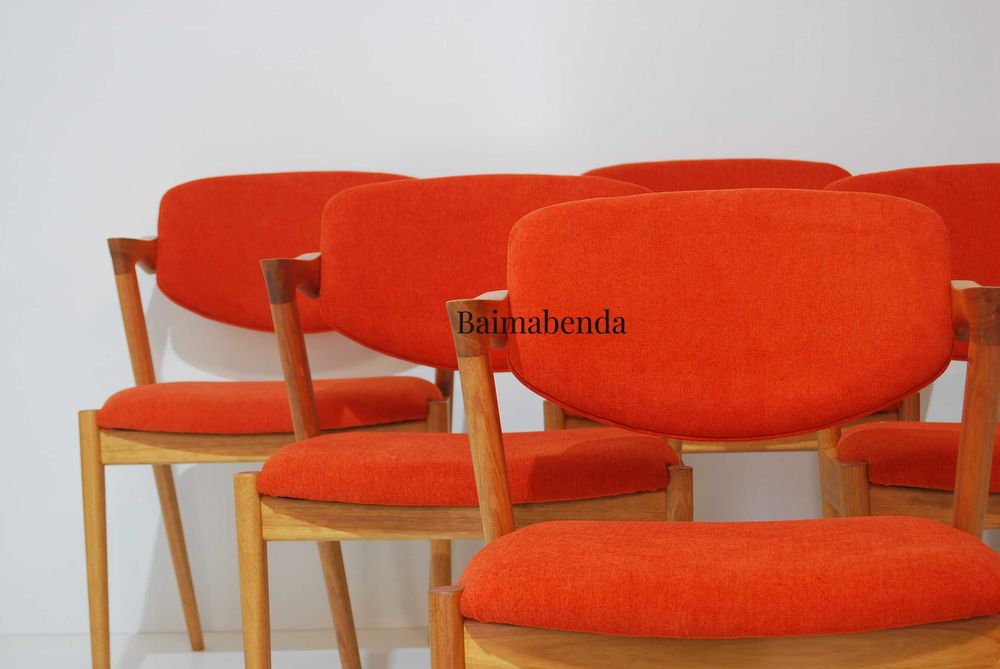 Conjunto de 6 cadeiras Kai Kristiansen mod. 42 Estilo nórdico Vintage