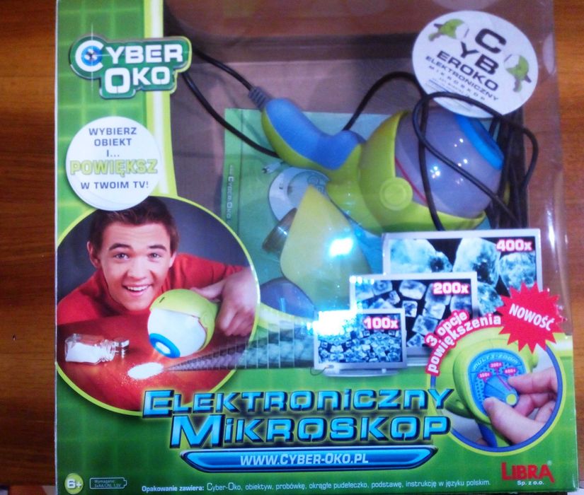 mikroskop elektronowy cyber oko zabawka edukacyjna kompletna stan bdb