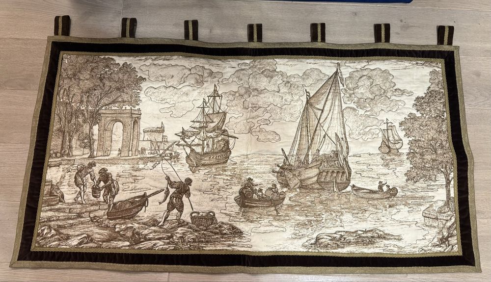 Kilim 118/70 pięknie wyhaftowany z wpleciona złota