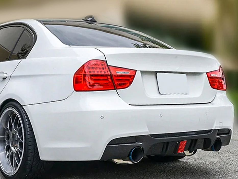 BMW E90 E91 Dyfuzor Dokładka Tylnego Zderzaka M-Pakiet Czarny Połysk