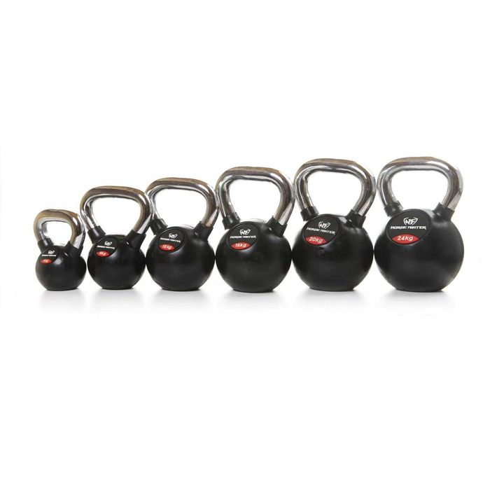 Kettlebells ogumowane z rączką chromowaną 24 kg