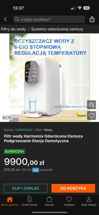 Filtr wody Harmomix z odwróconą osmozą i regulacją temperatury