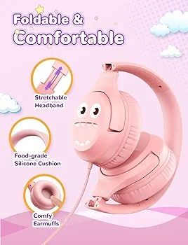 Słuchawki przewodowe dla dzieci iclever hs23 róż ogranicznik głośności