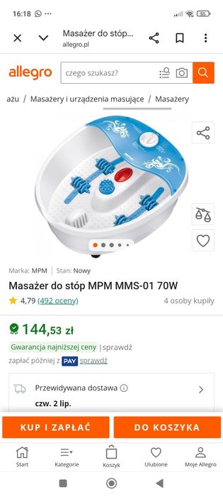 Masażer do stóp mpm jak nowy