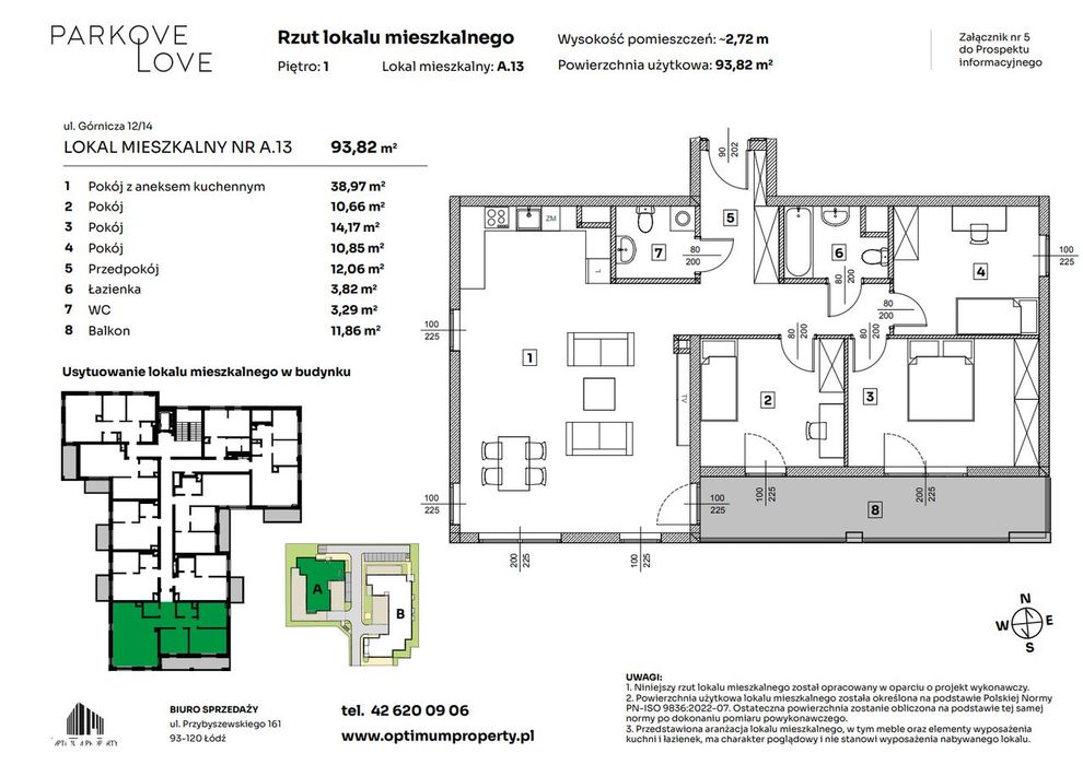 Apartament z tarasem | 4 pokoje z widokiem na park