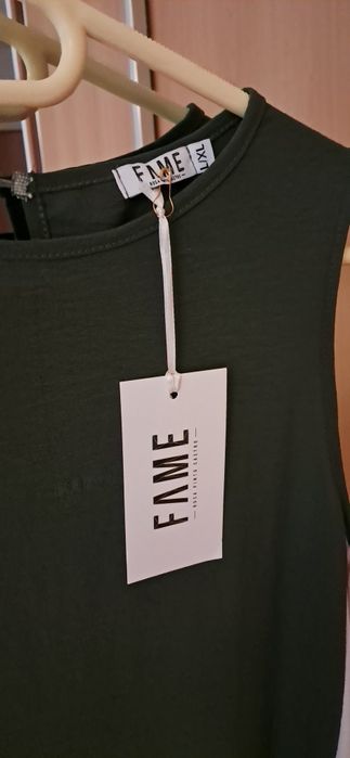 Vestido novo xl-2xl verde e beje
