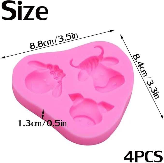 Forma Silikonowa Kształcie Zwierząt Krowy Świni Owcy Formy Silikonowe