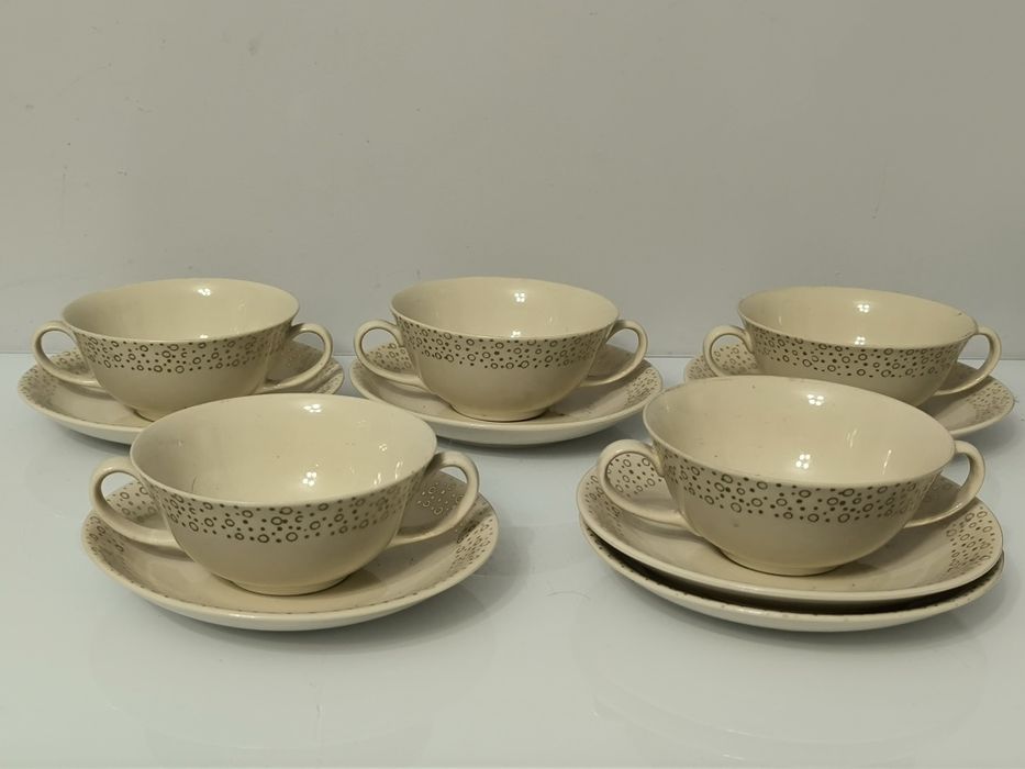 Bulionówki że spodkiem Chodzież Fajans PRL New Look