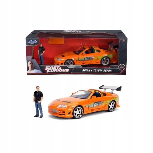 Jada Szybcy i wściekli samochód 1995 Toyota Supra 1:24 + figurka Brian O'Conner. Nowy Produkt