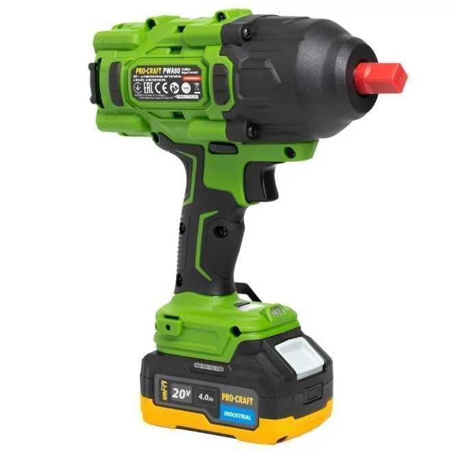 Акумуляторний гайковерт в кейсі 20В (з 1 АКБ та ЗП) Procraft PWA80