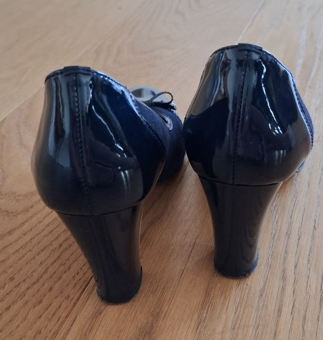Buty na obcasie, granatowe, Lasocki, rozmiar 40