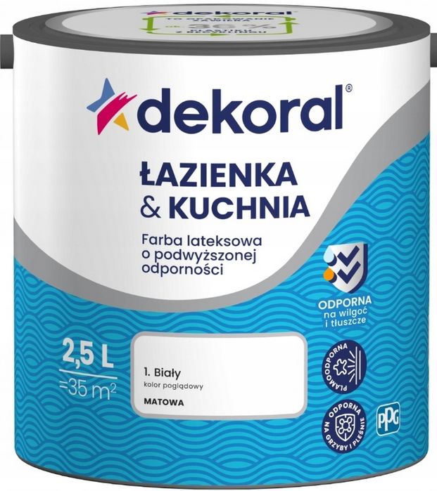 DEKORALkuchnia & łazienka 2,5l Farba Biała